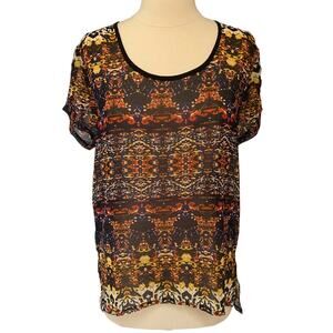 NWT Revolve Short Sleeve Blouse | Abstract Print Top Women Size Small